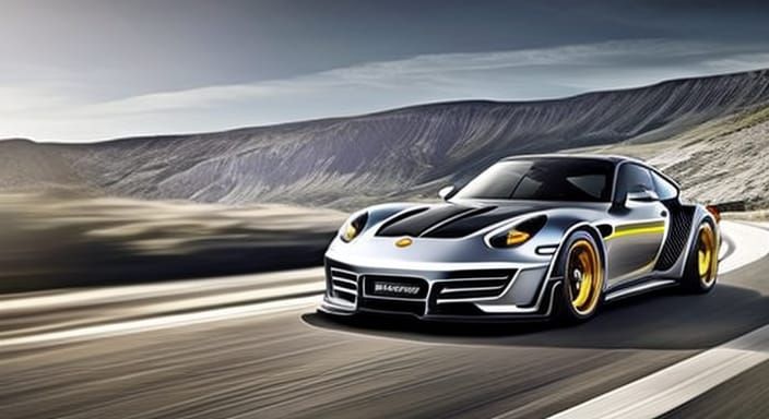 Suburban Porsche 911 Turbo Hybrid in Splash Art