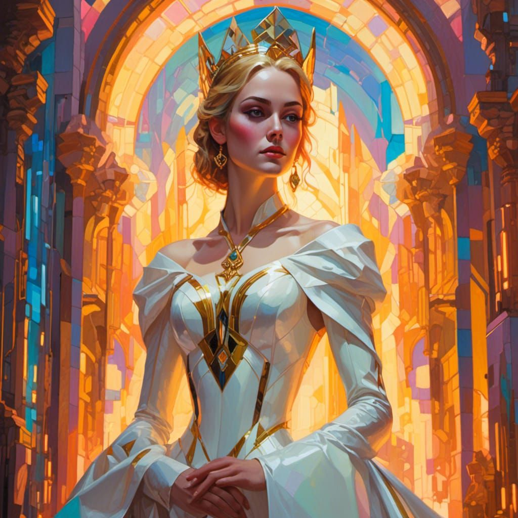 Princess Zelda Portrait in Vibrant Oil Painting