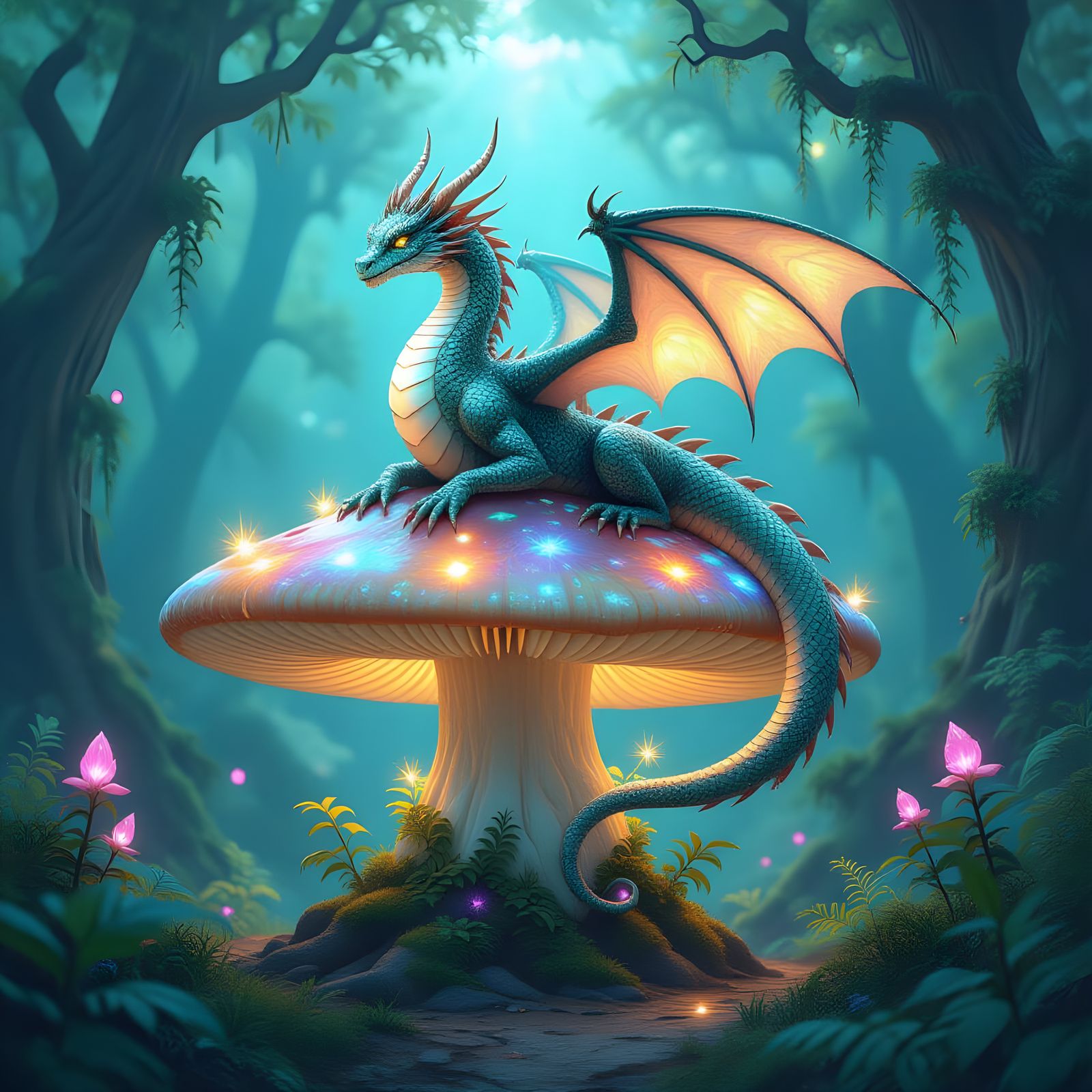 Magical Beasts Among Enchanted Flora