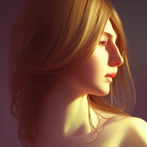 Detailed Portrait of a Blonde Woman in Digital Art
