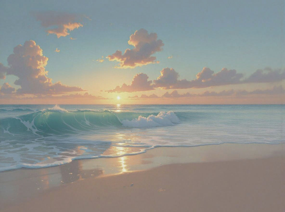 Beach Wave Forming the Letter E