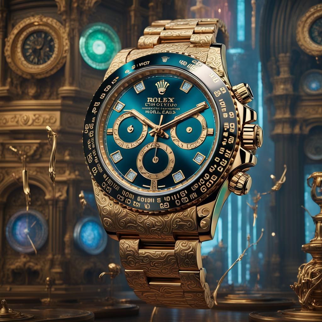 Rolex Watch with Holographic Display in Digital Art