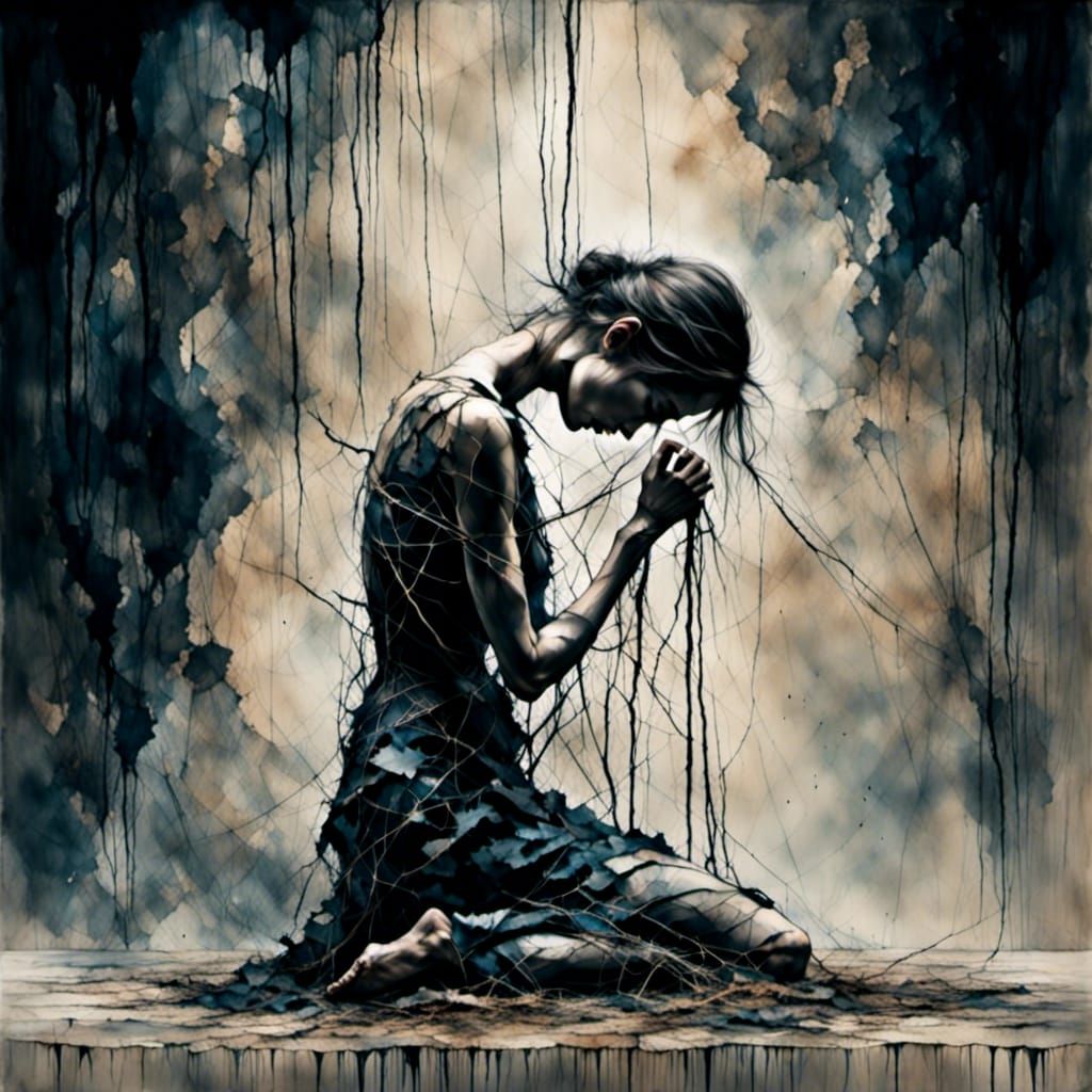 Woman Marionette: Dark Anxiety Unleashed