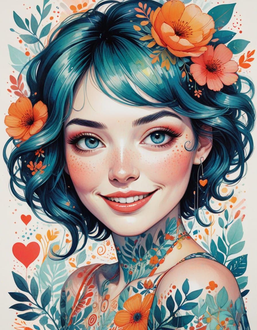 Whimsical Portrait of a Joyful Face