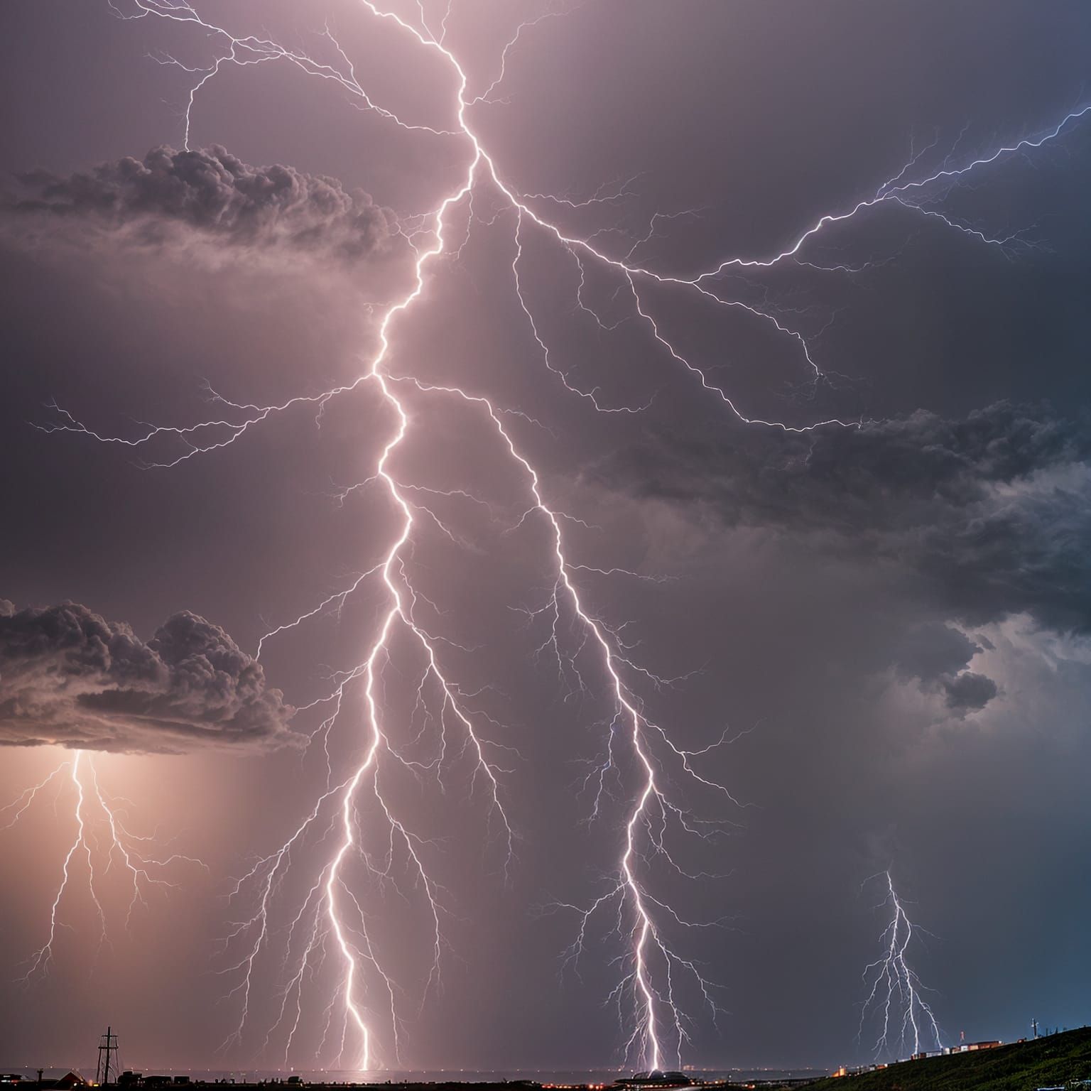 Lightning cracking in a raging stom.