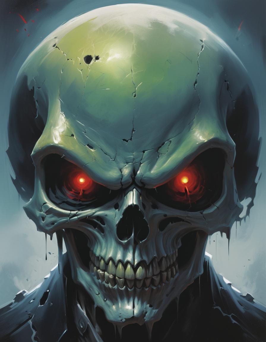 Sinister Evil Skull Art