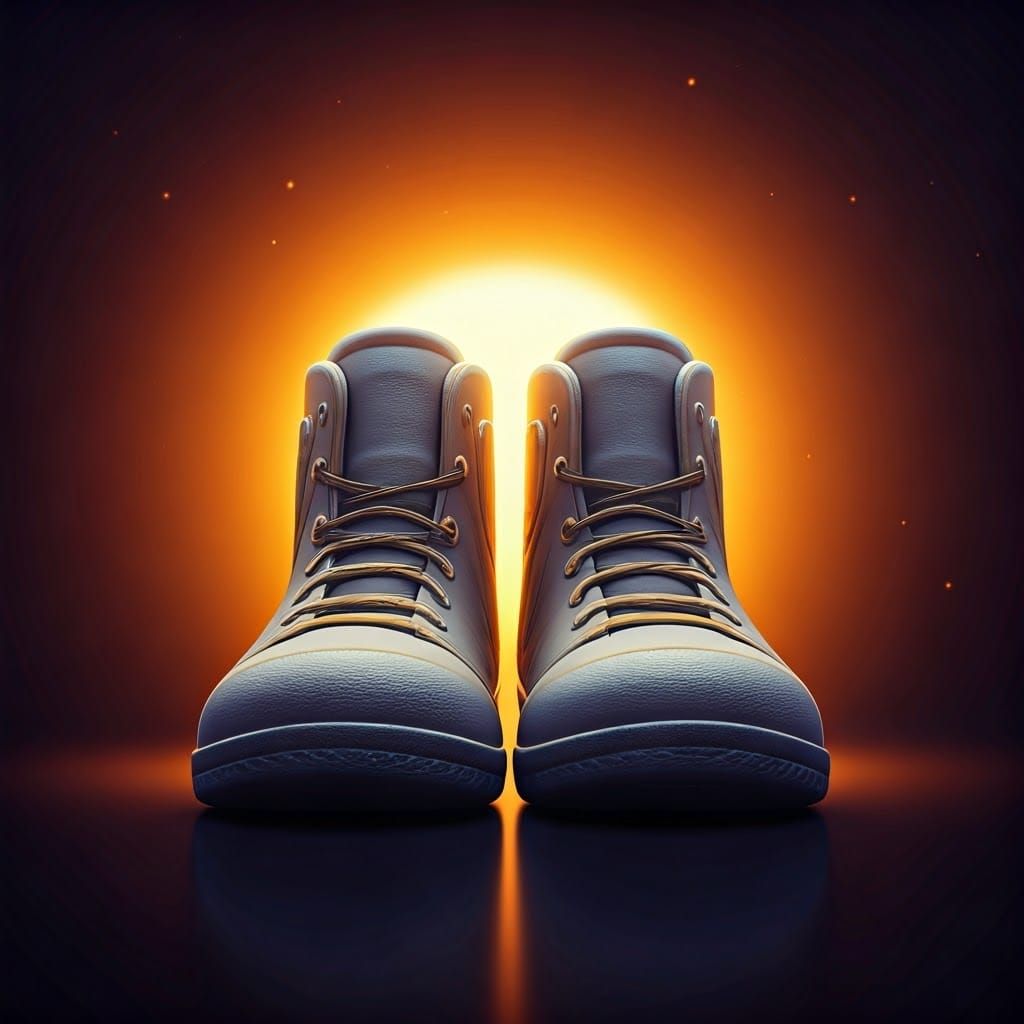 Astronaut Shoes in Pixar Style 3D Rendering