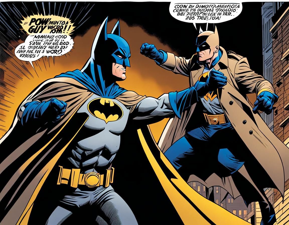 Batman Punch in Comic Book Pop Art Style