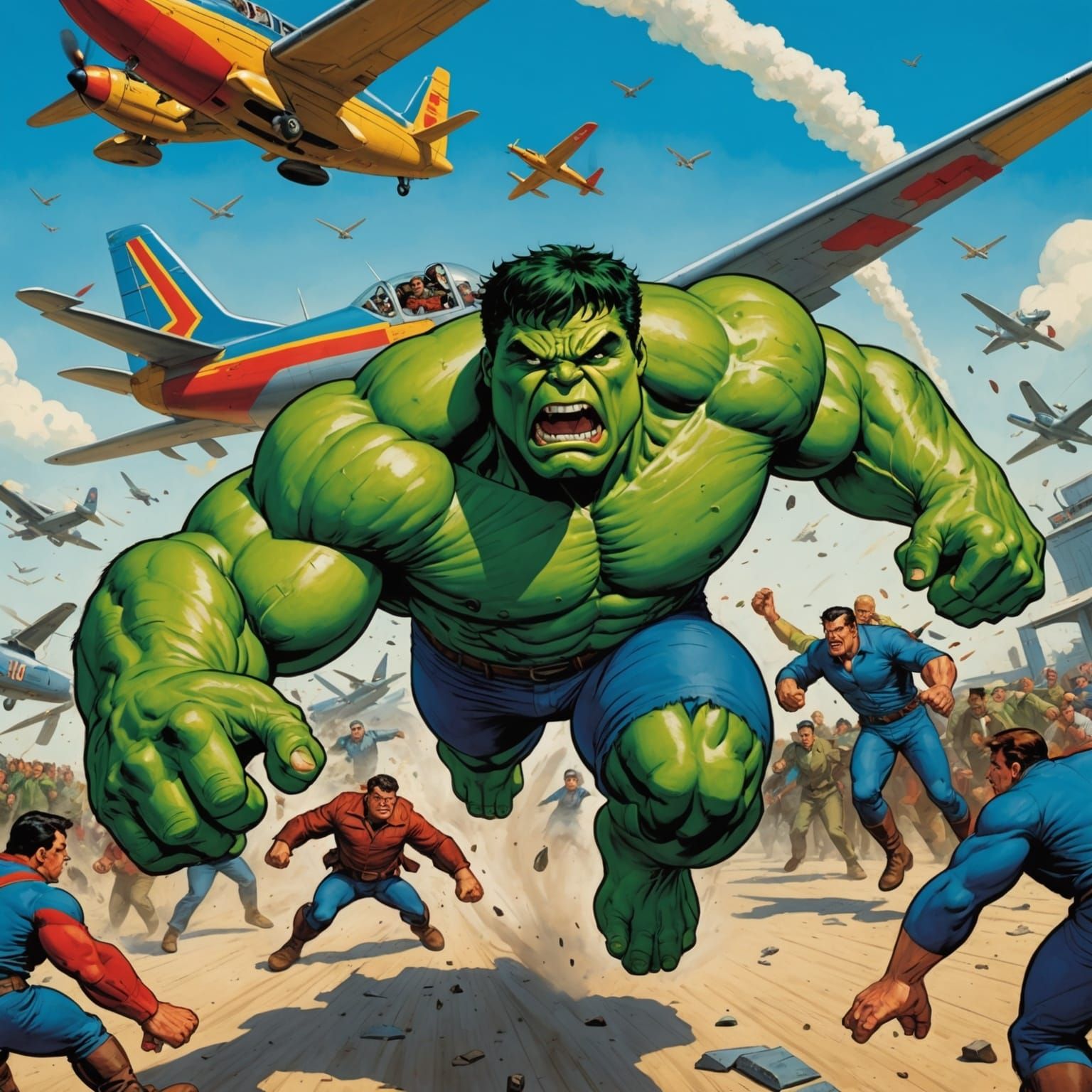 Hulk's Botero-Style Ground-Shattering Leap
