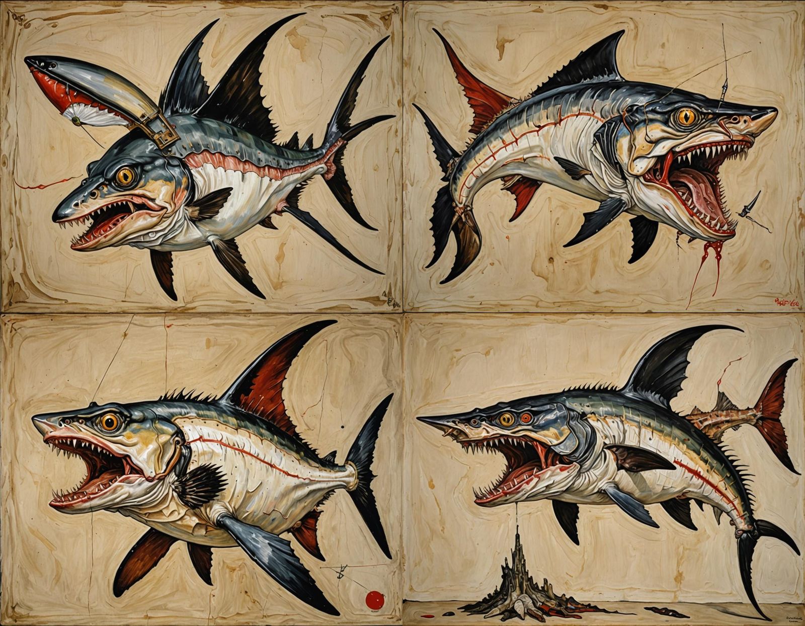 Surreal Hybrid Creature in Expressionist Oil Painting