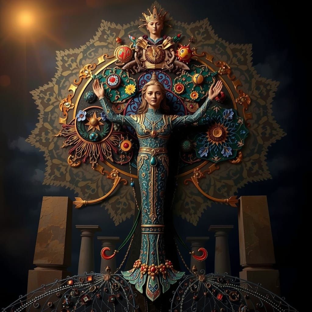 Allegorical Masterpiece Painting of Beauty and Truth