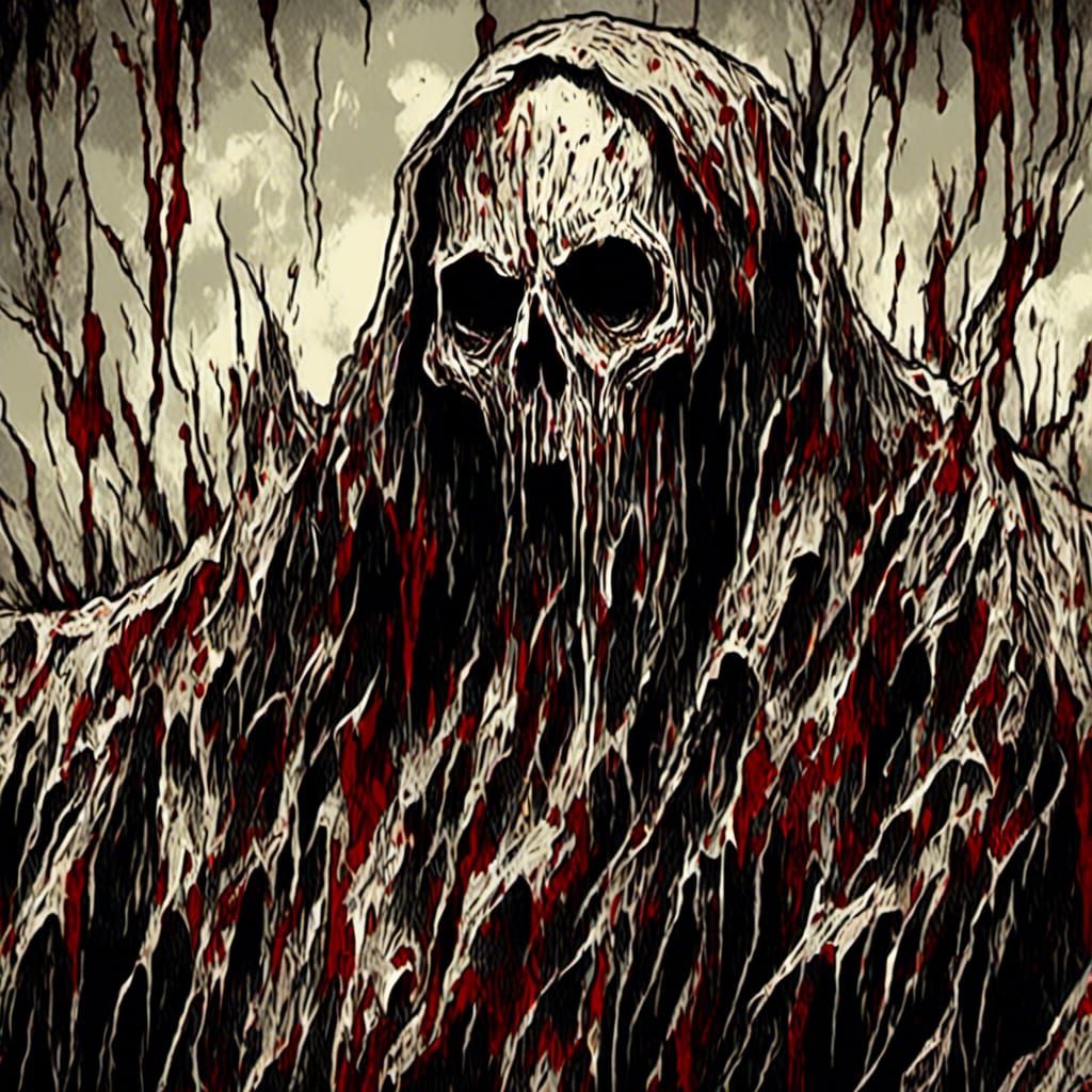 Hyperdetailed Evil Spirit Ghost in Macabre Horror