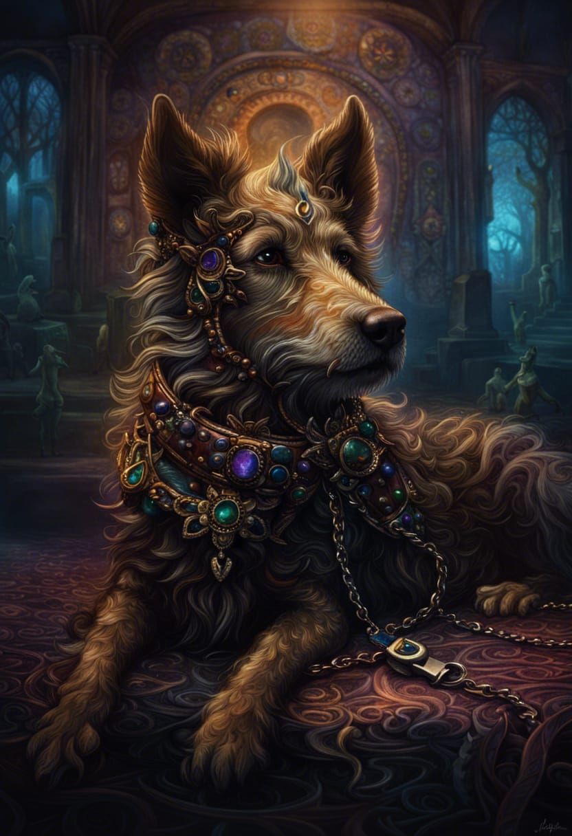 Foreboding Dog Leash and Collar Lie Abandoned in Dark Concep...