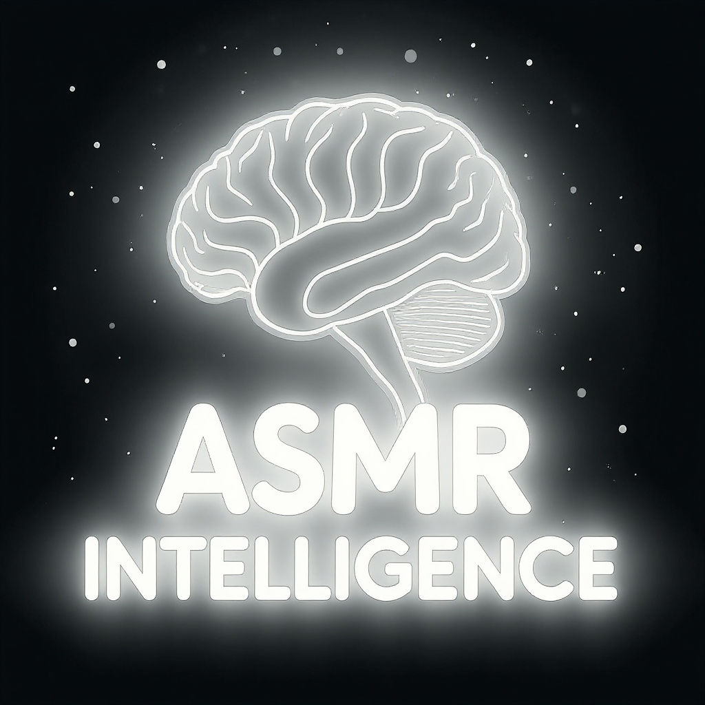 ASMRIntelligence Logo: Brain with Neon Sound Waves