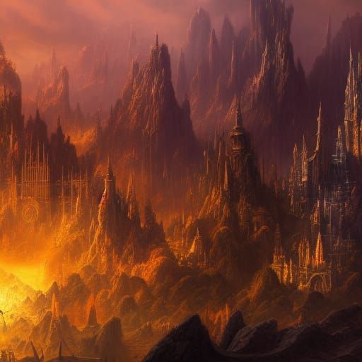 Fantastical Dwarves in Detailed Matte Painting