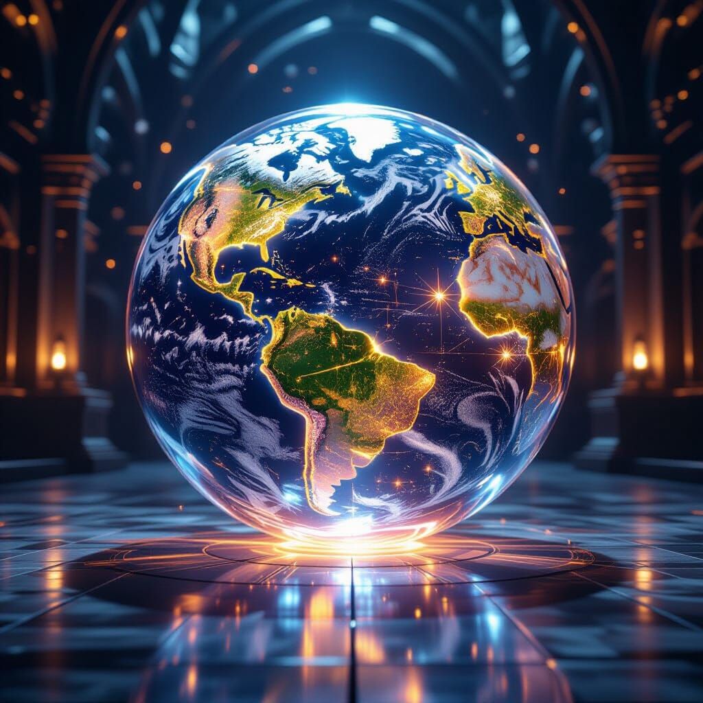 Gigantic Mystical Orb with Dynamic Lighting in 8K