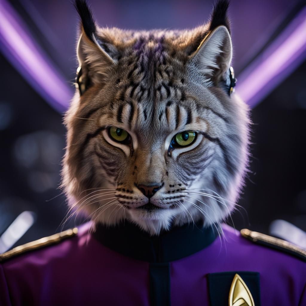 Lynx in Star Trek Uniform, Professional Photography