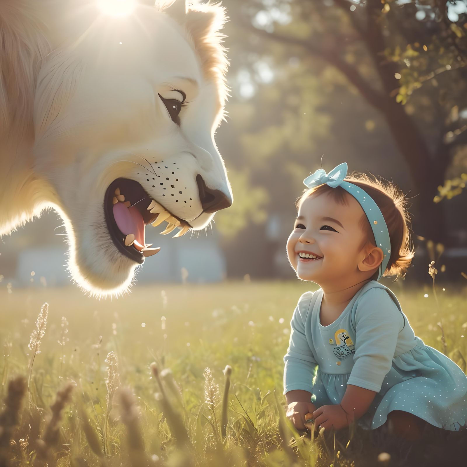 Radiant Smile in Golden Sunlight