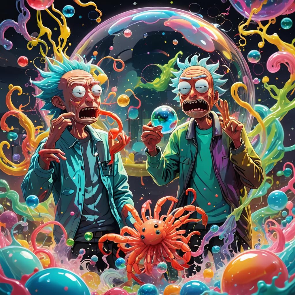 Surreal Rick and Morty Art Vomiting Universe
