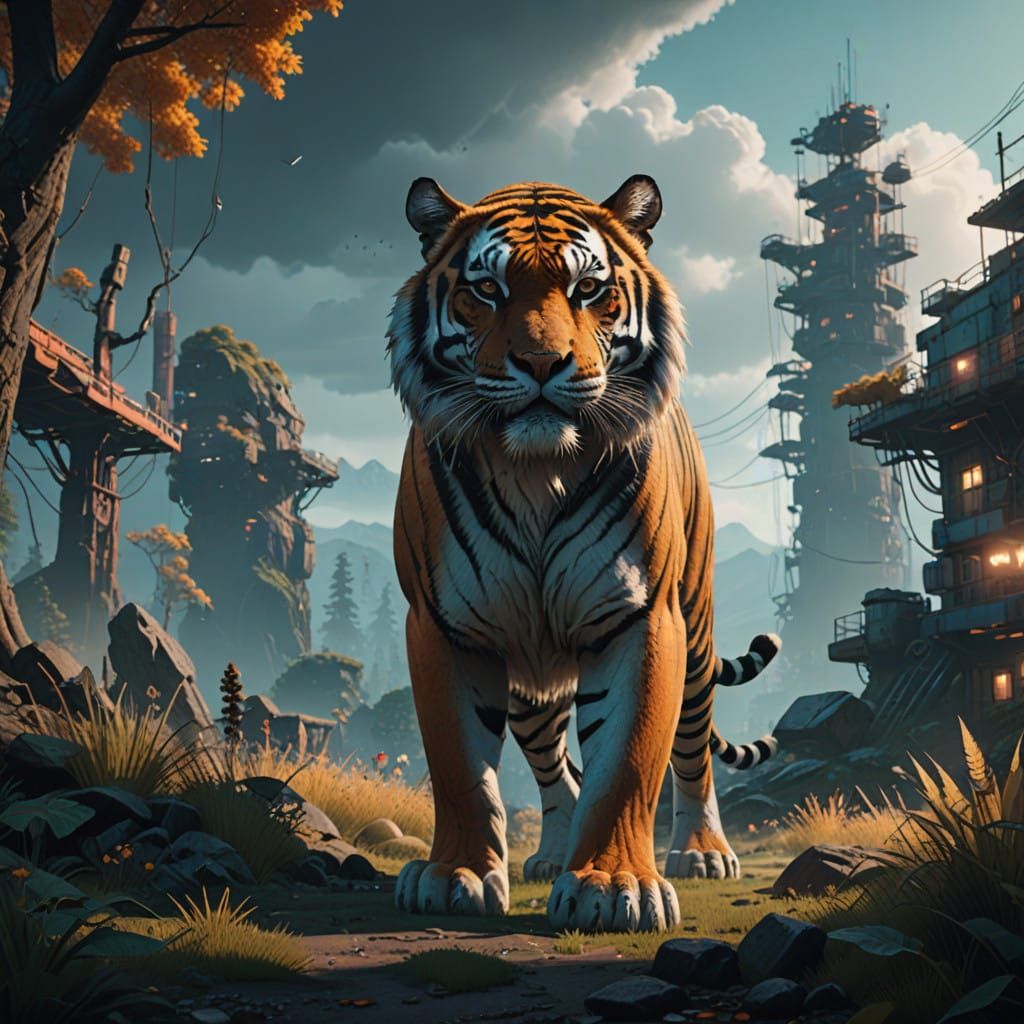 Majestic Tiger in Fantastical Dreamland