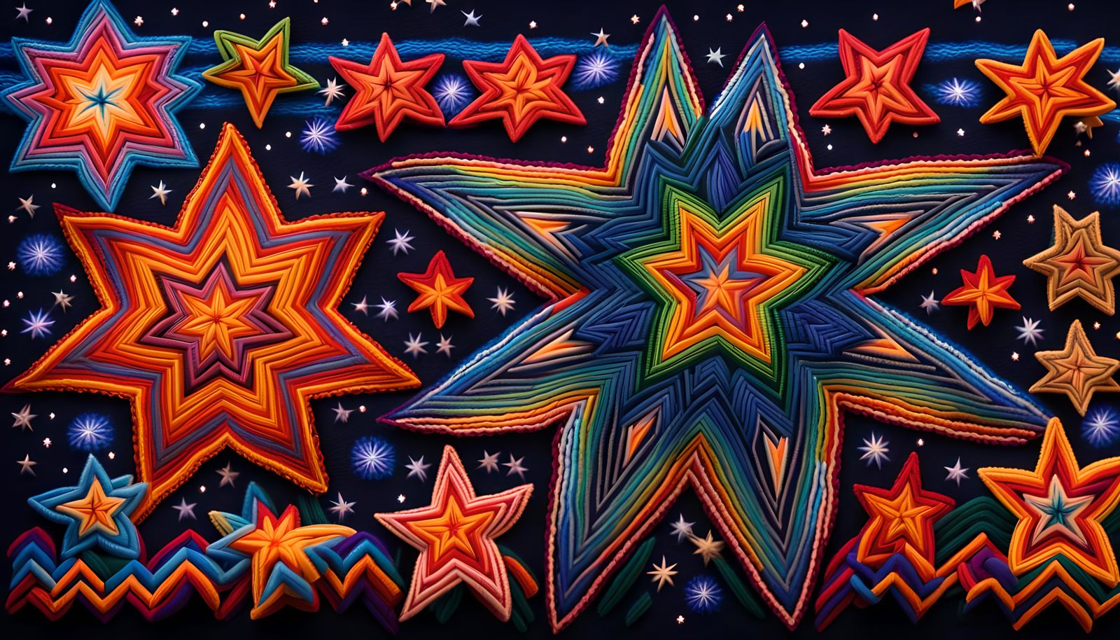 Huichol Stars Under a Magic Night Sky