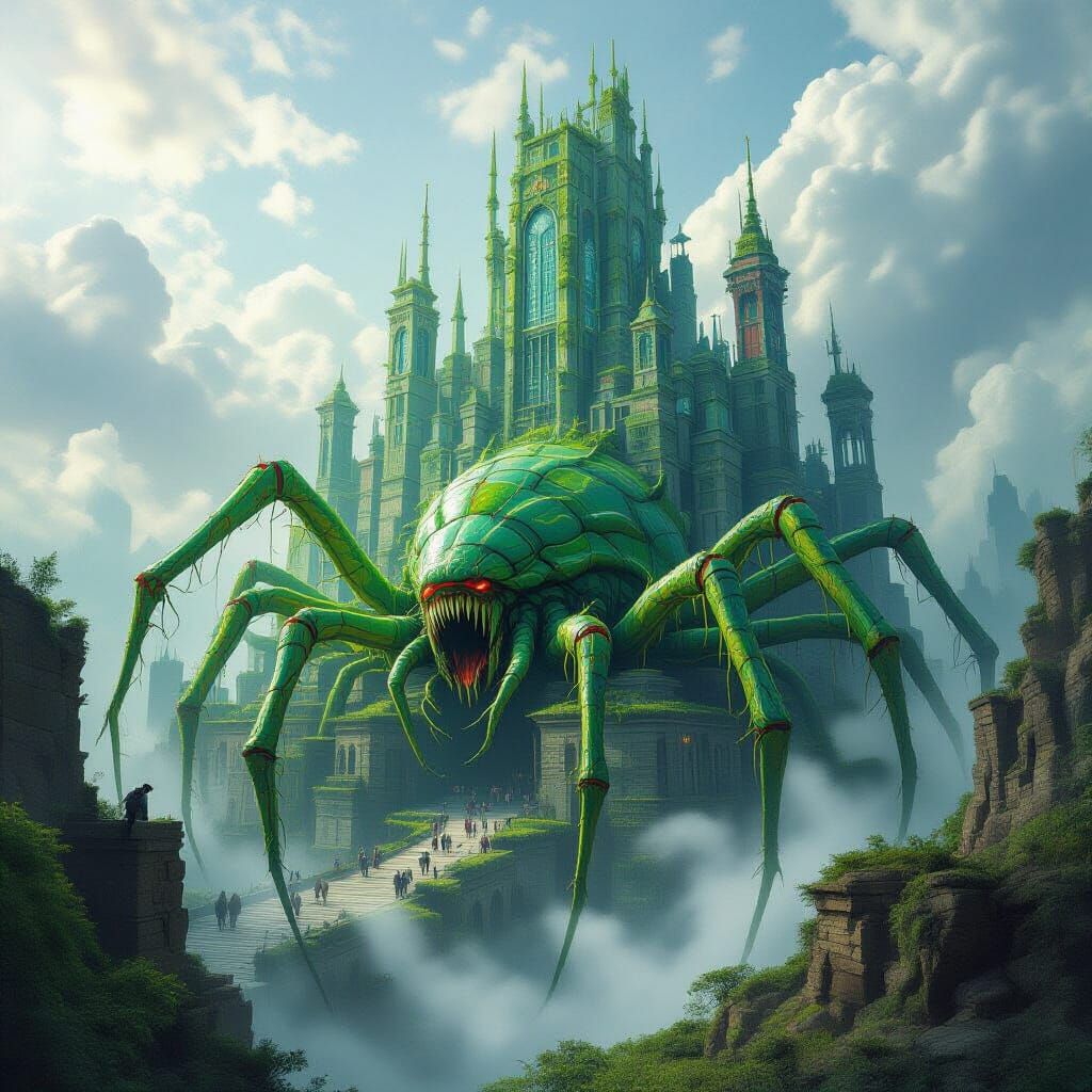 Living City of Gigeresque Arachnids and Screaming Walls