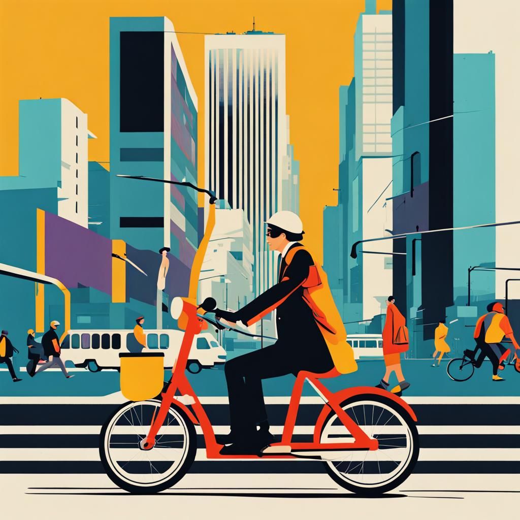 City Commute in Pop Art Style