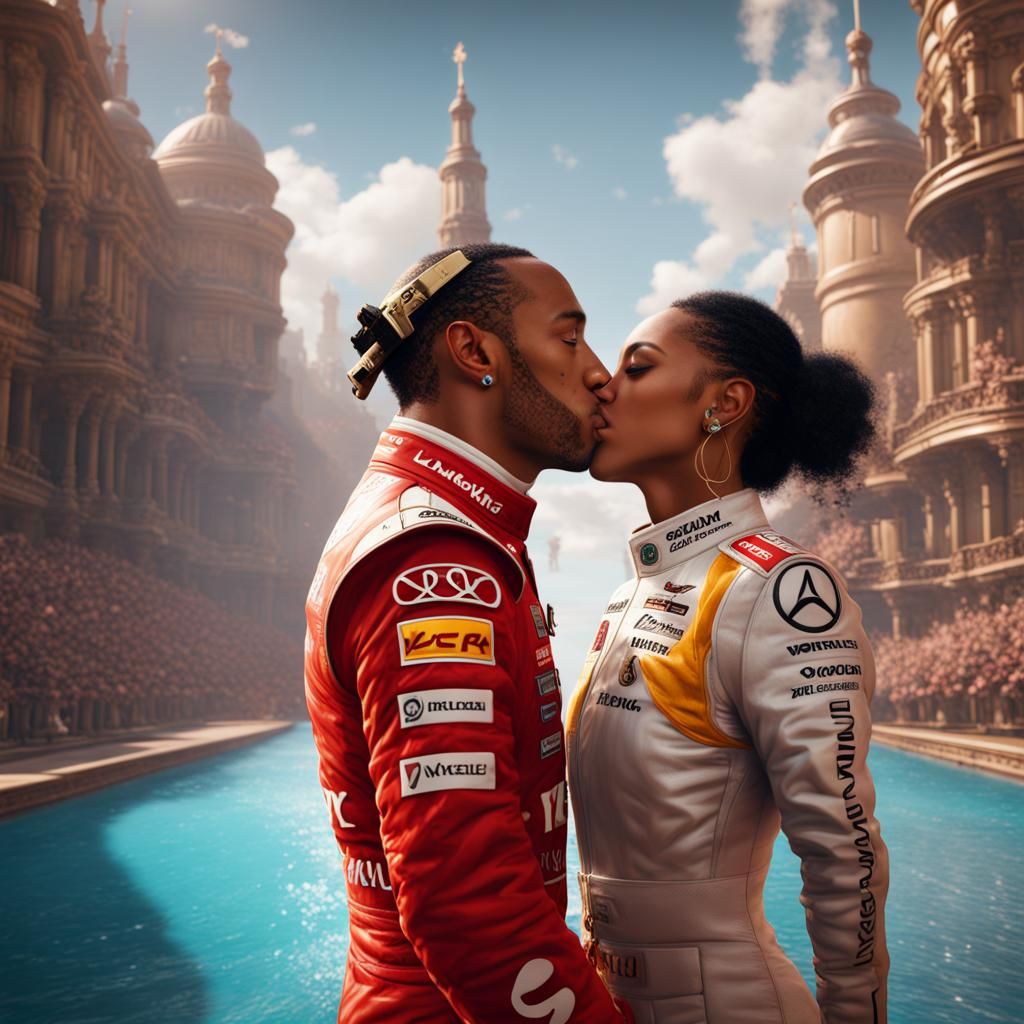 Romantic Kiss in a Fantasy Digital Painting