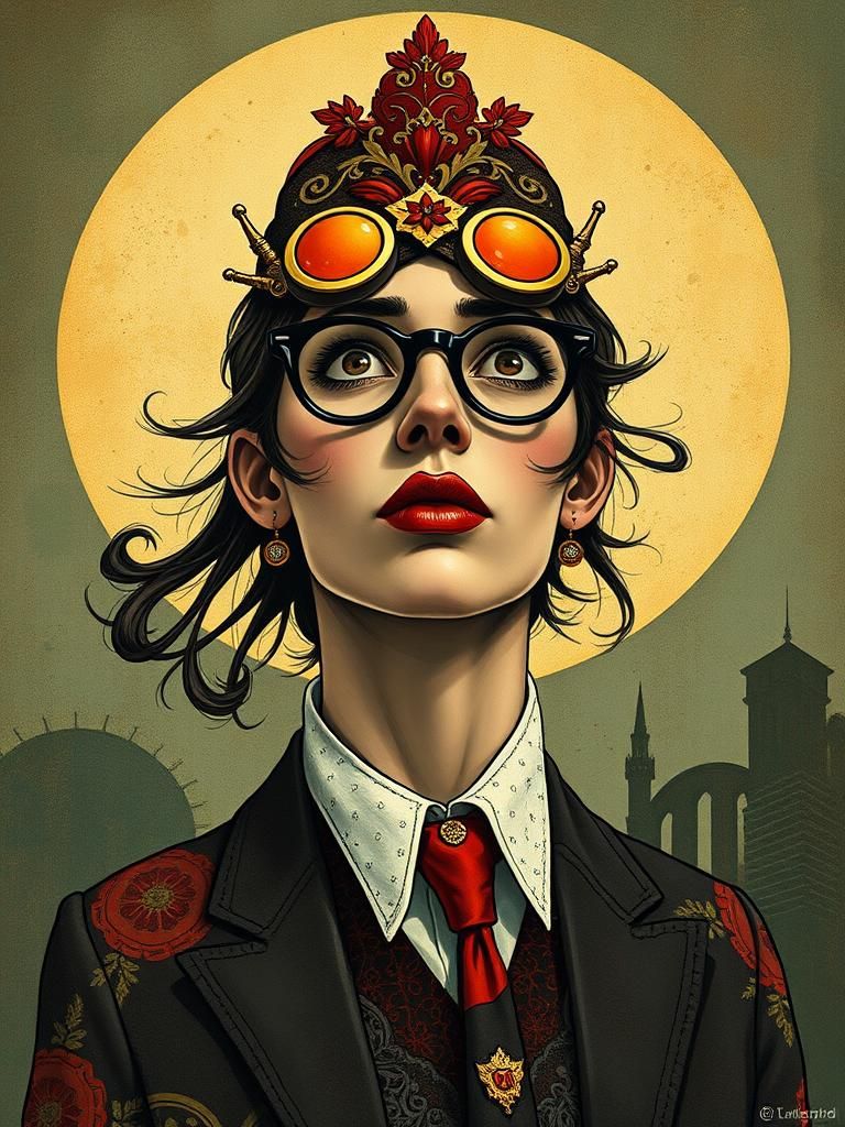 Art Nouveau Portrait Reflecting Personality Traits