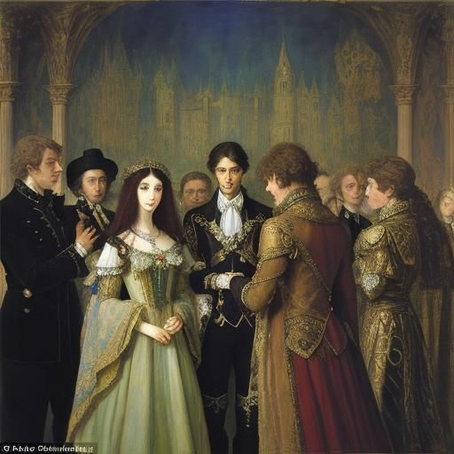 Vampire Lord's Farewell: Art Nouveau-Inspired Goodbye Scene