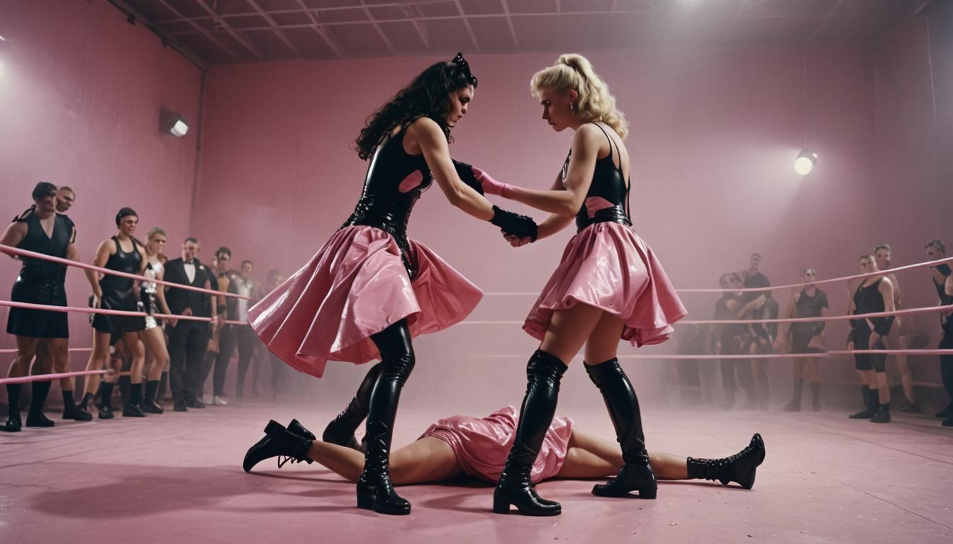 Empress Catherine's Wrestling Victory: A Cinematic Still