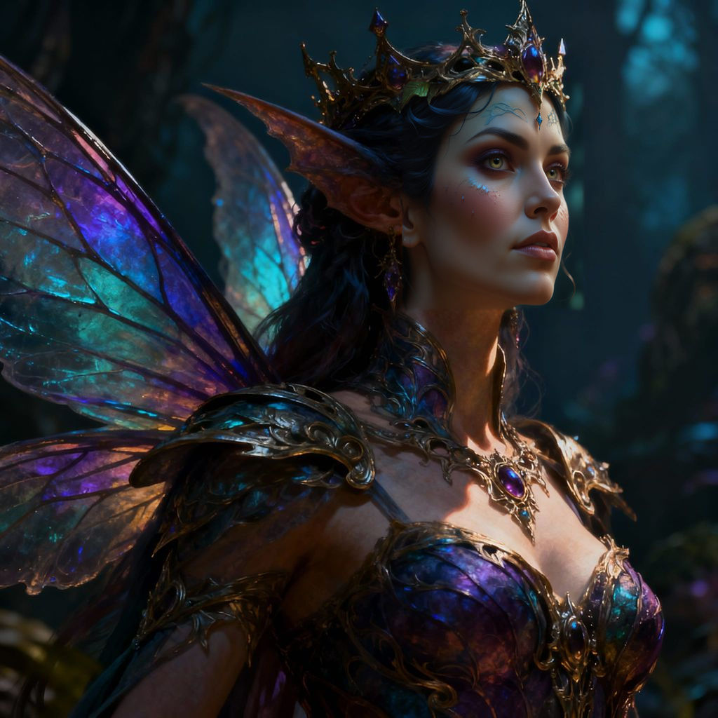 Hyperrealistic Fairy Queen Portrait in Epic Fantasy Style