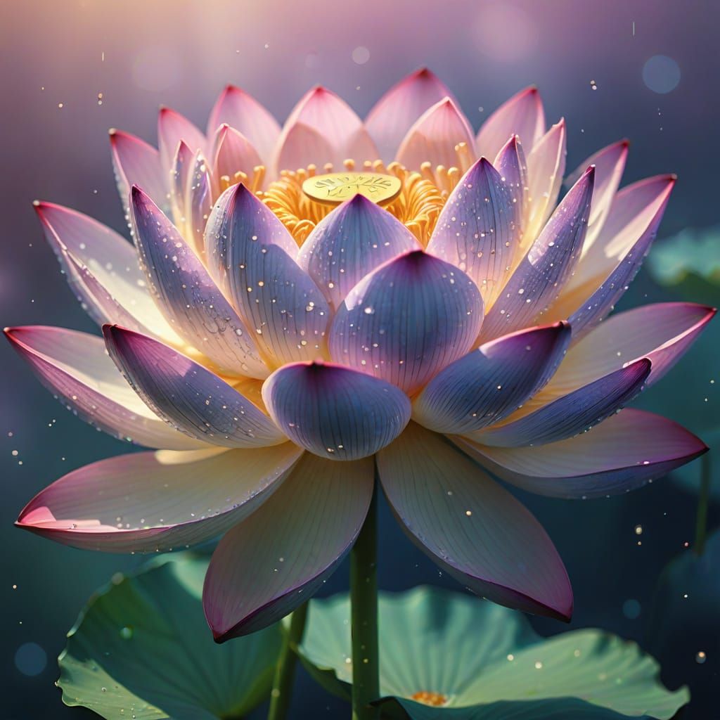 Surreal Lotus Flower with Stardust Petals