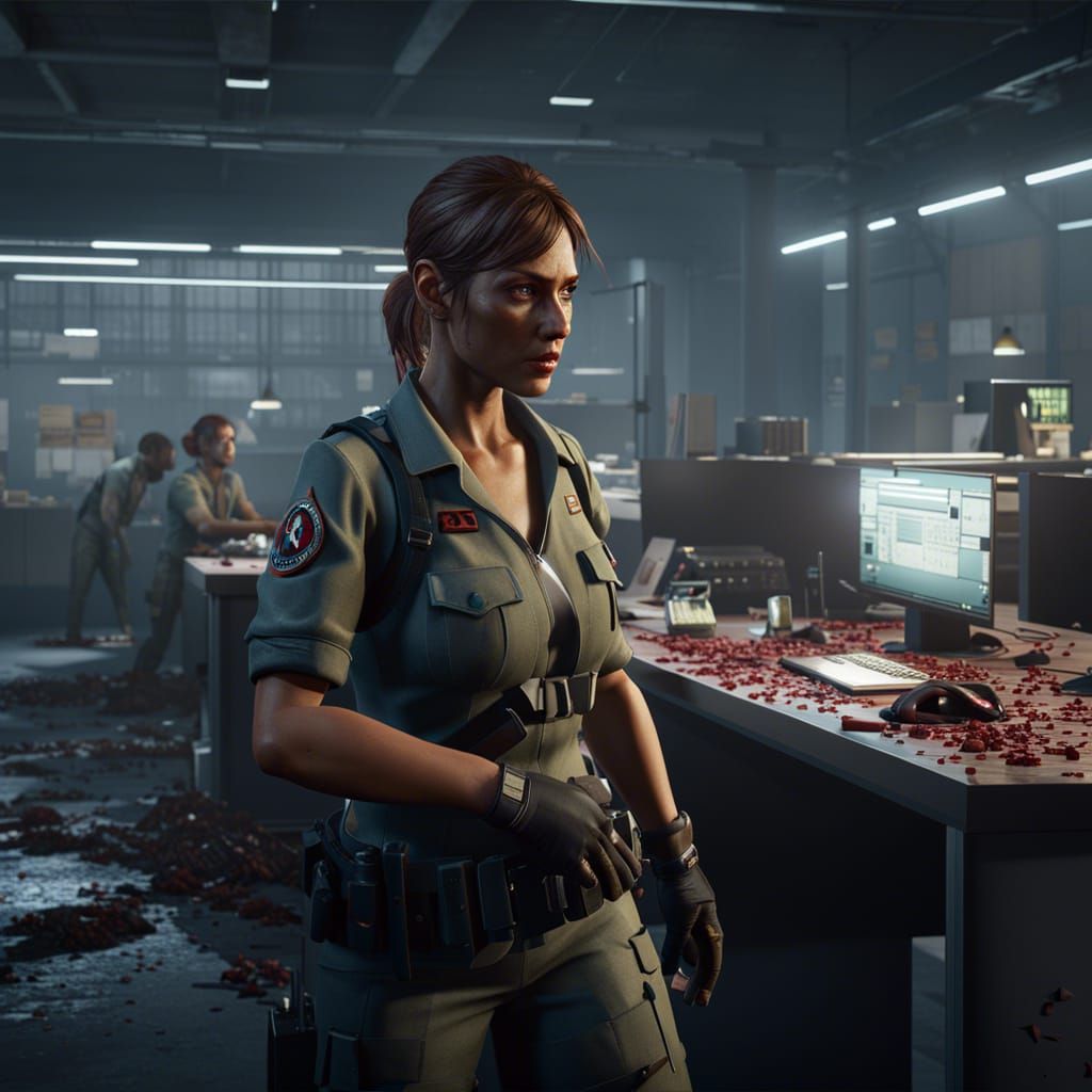 Zombie Outbreak: Office Worker in 3D Game Cinematic