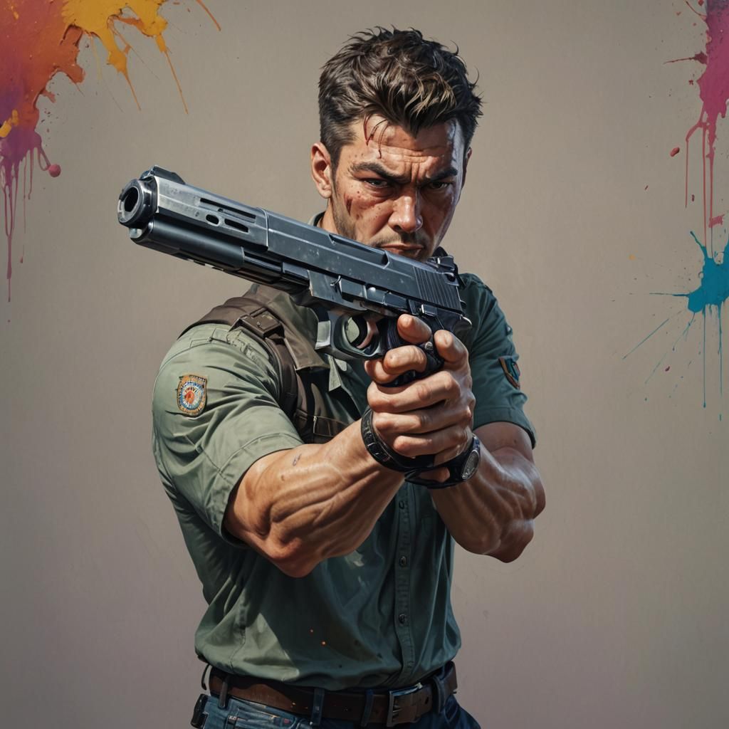 Hyperrealistic Oversized Gun Concept Art