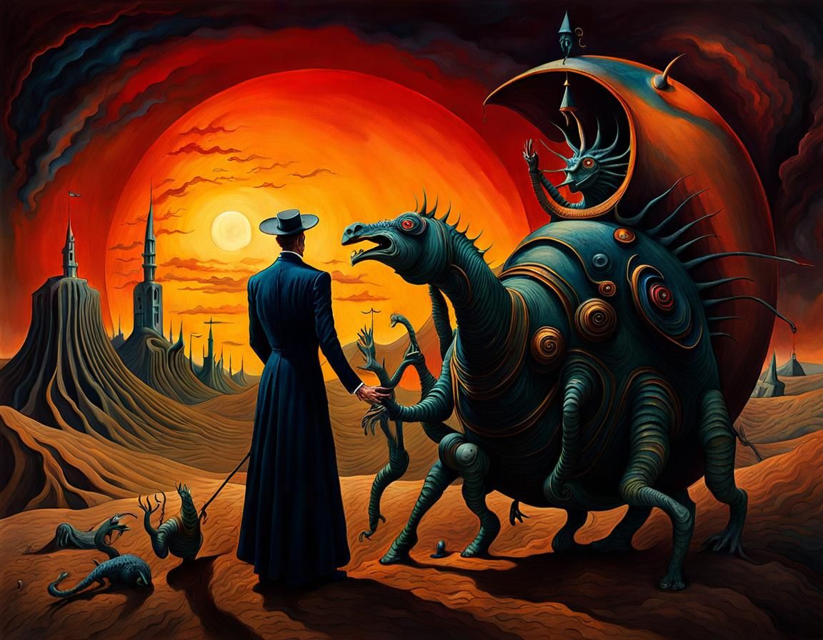 Surreal Dreamscape in Watercolor Style