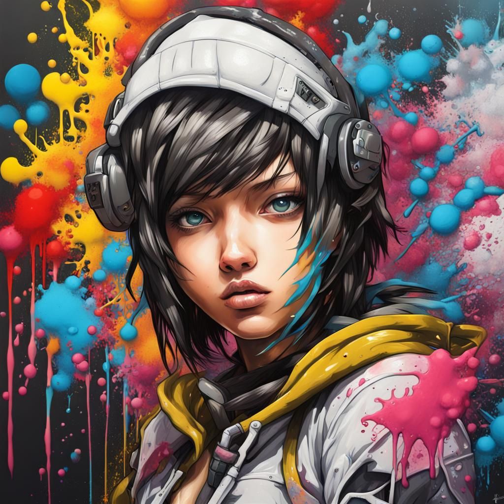 Polychromatic Graffiti Art of Yuffie in Street Style