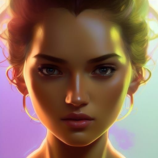 Hyperdetailed Portrait of a Six Pack Girl