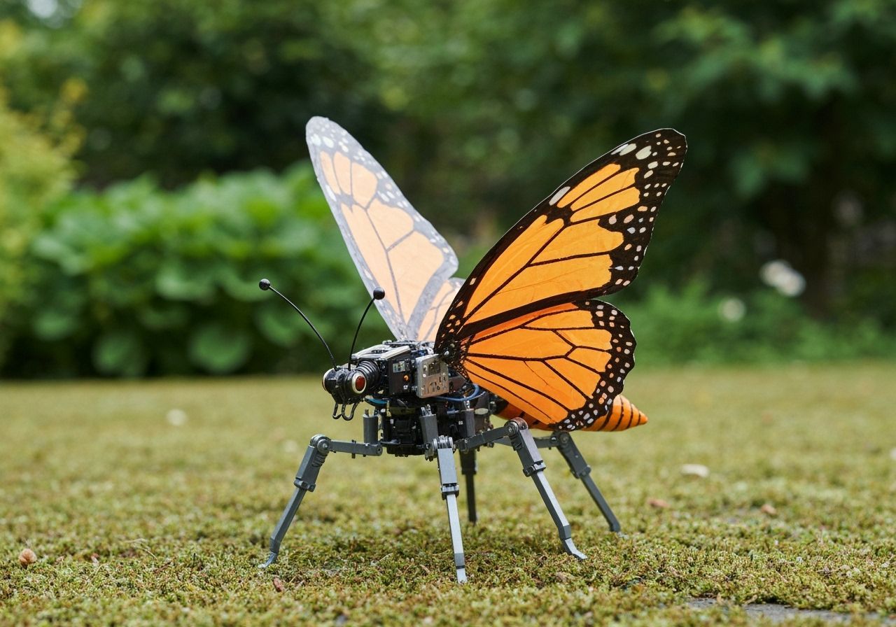 Robotic Butterfly in a Garden