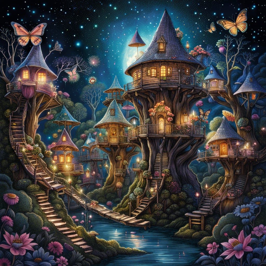 Glittery Fairy Village