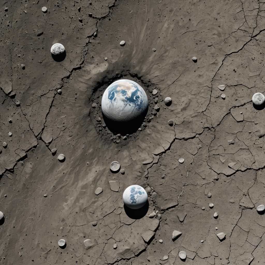 Earth and Moon Collision on Land