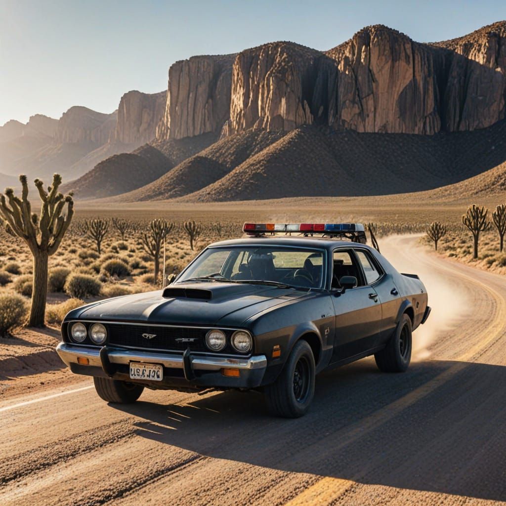 Mad Max in Australian Outback, Cinematic Film Still