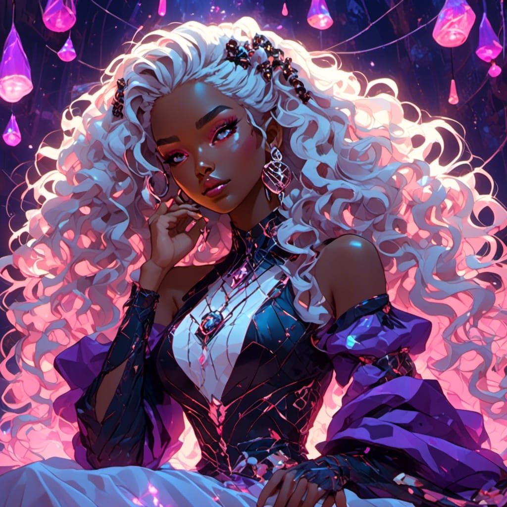 Afrofuturistic Woman in 3D Anime Style