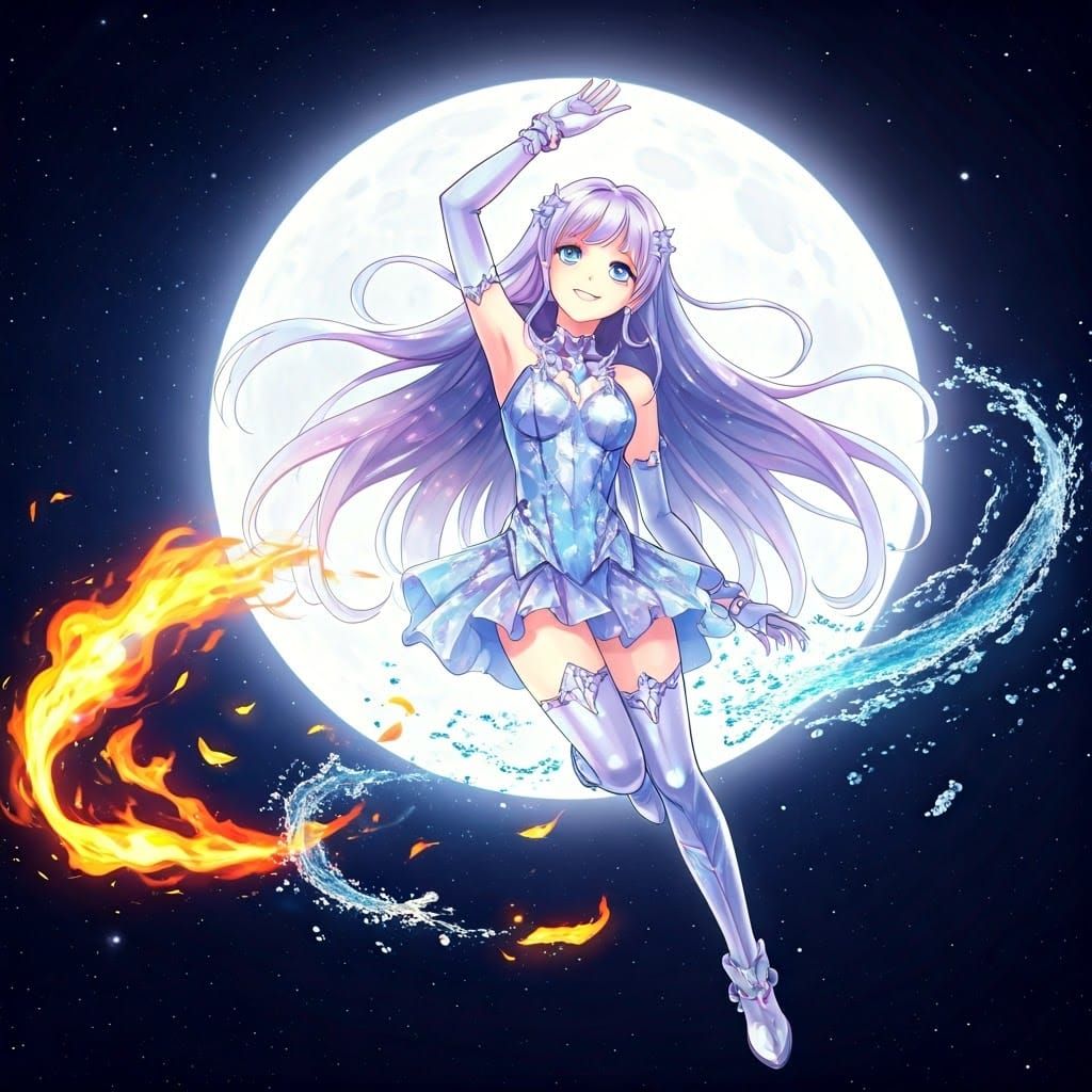 Teenage Girl Floating in Space Anime Wallpaper