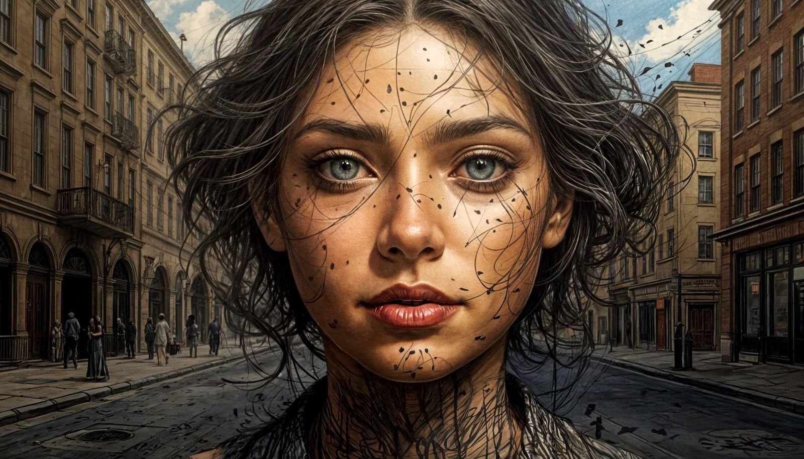 Intricate Ink Drawing Scribble