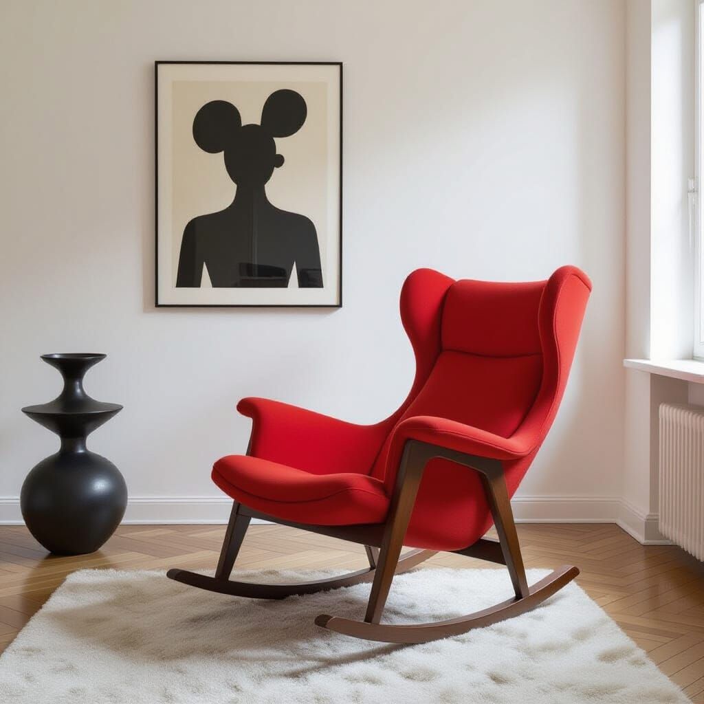 Mumin Rocking Chair: Minimalist Design with Surreal Flair