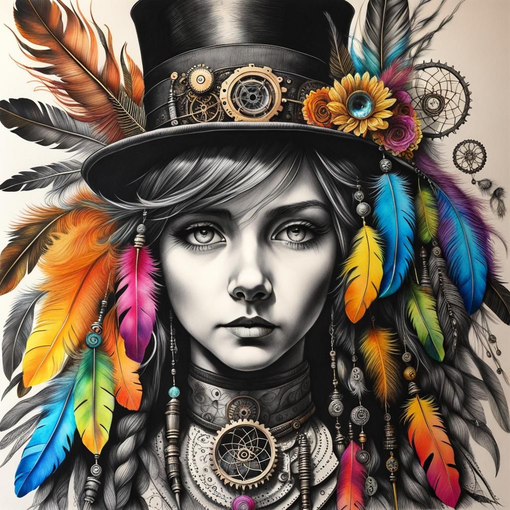 steampunk Kids Crayon drawings ,surreal child's drawing , dreamcatcher, rayograph Man Ray collection of random b&W fea...