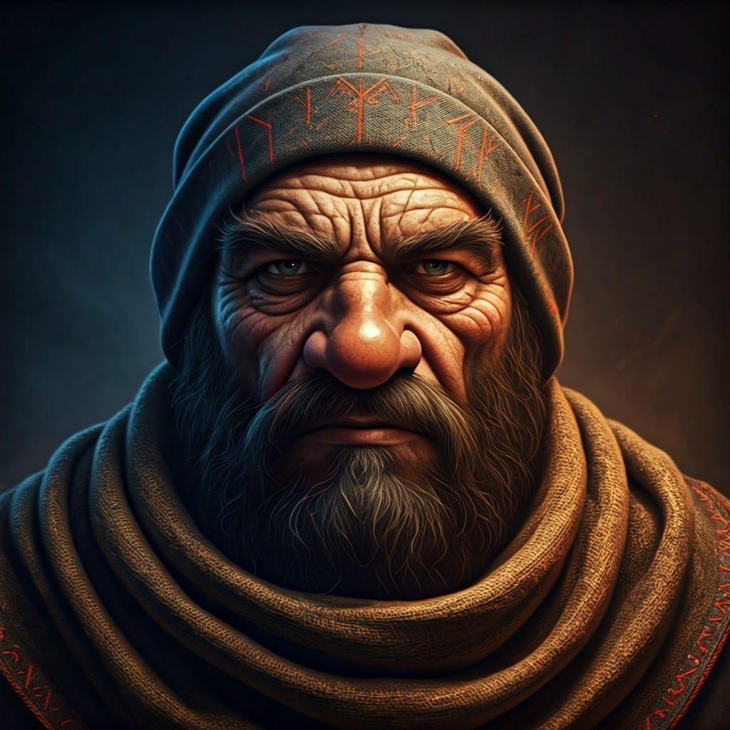 Young Dwarf Runic Sorcerer in Moody Lighting