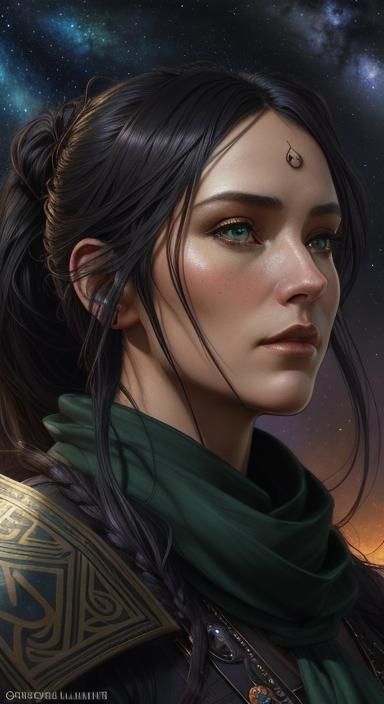 Ninja Girl Portrait in Hyperrealistic Fantasy Art Style