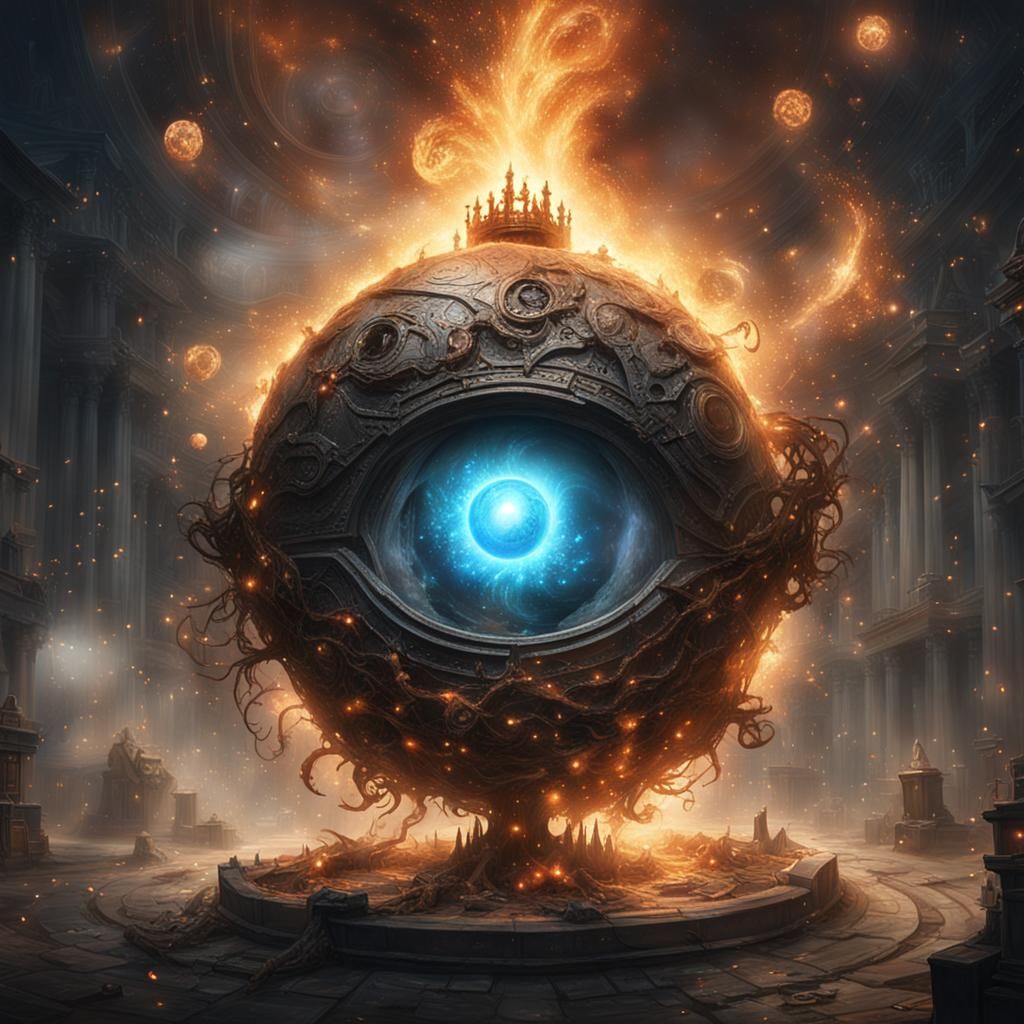 Floating Magical Eyeball in Ethereal Cosmos